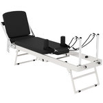 HOMCOM Machine reformer pilates pliable système hybride 4 ressorts acier blanc