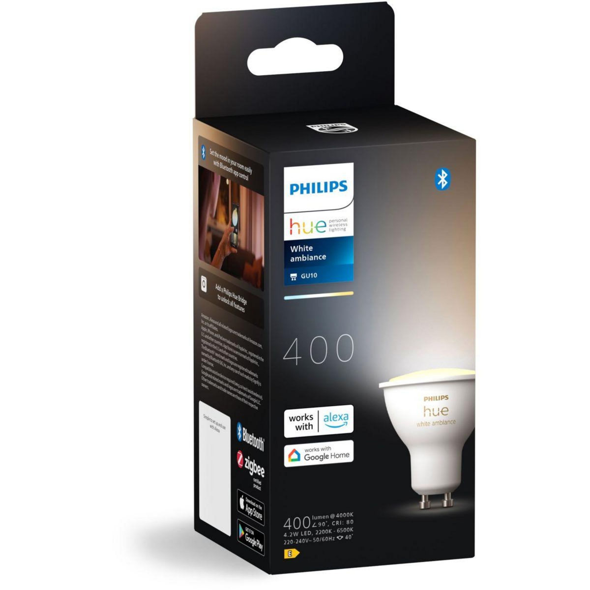 Philips Ampoule LED connectée Hue Spot seul White Ambiance GU10