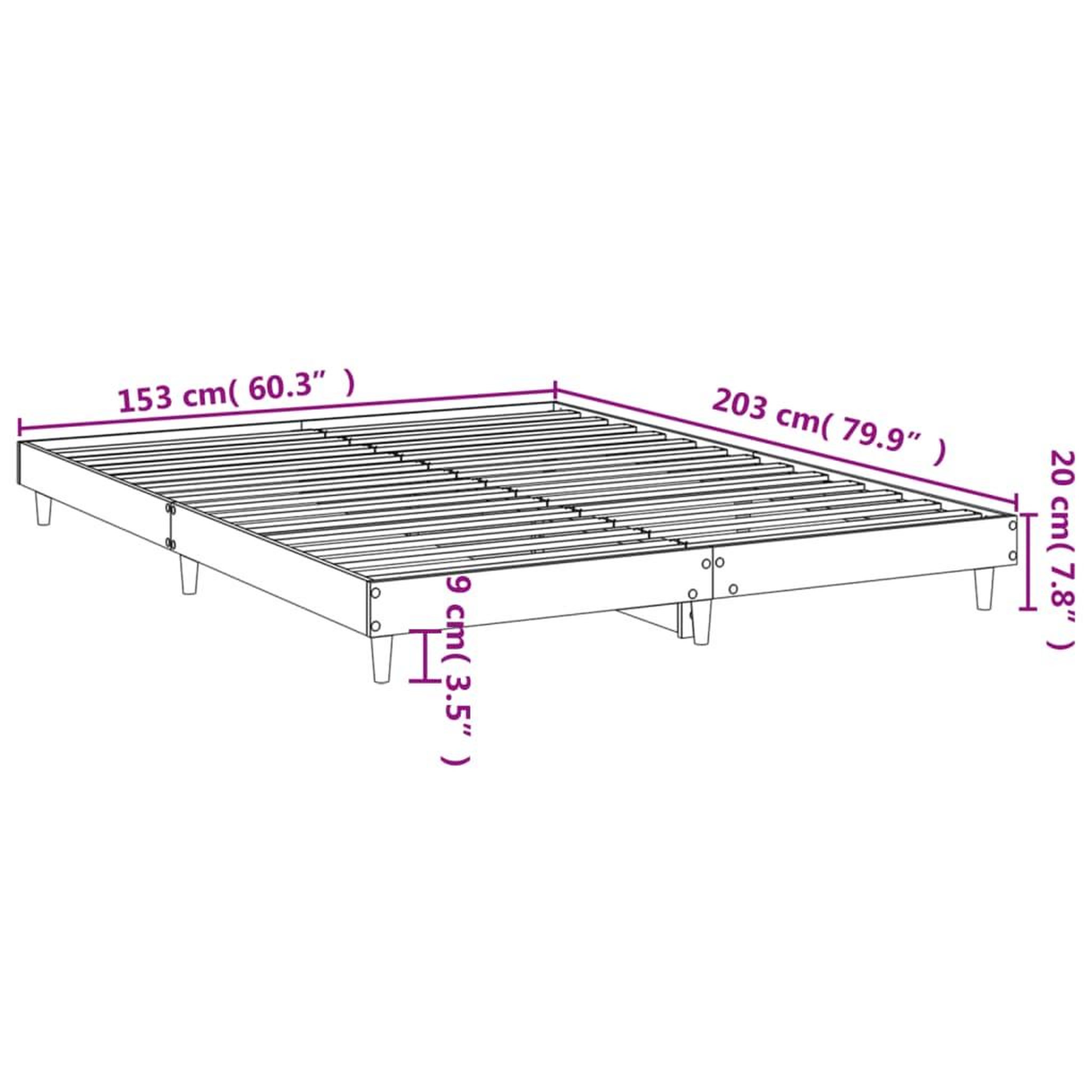 Voir la diapositive 6 : VIDAXL Cadre de lit sans matelas chene fume 150x200 cm bois ingenierie