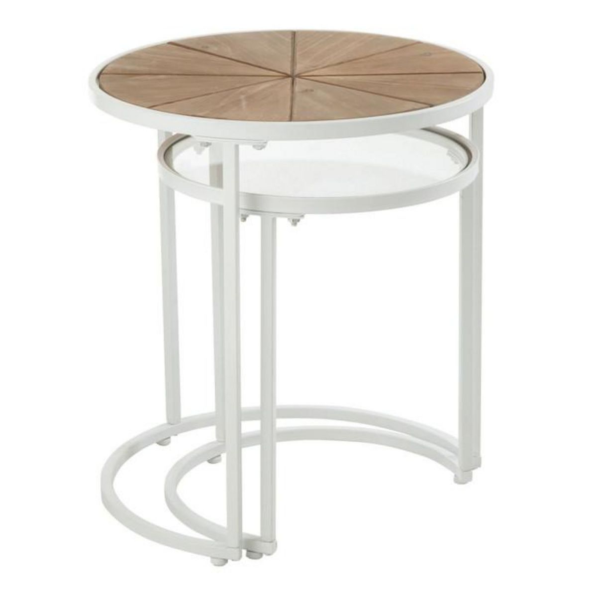 Paris Prix Lot de 2 Tables d'Appoint Gigognes  Lounge  50cm Blanc