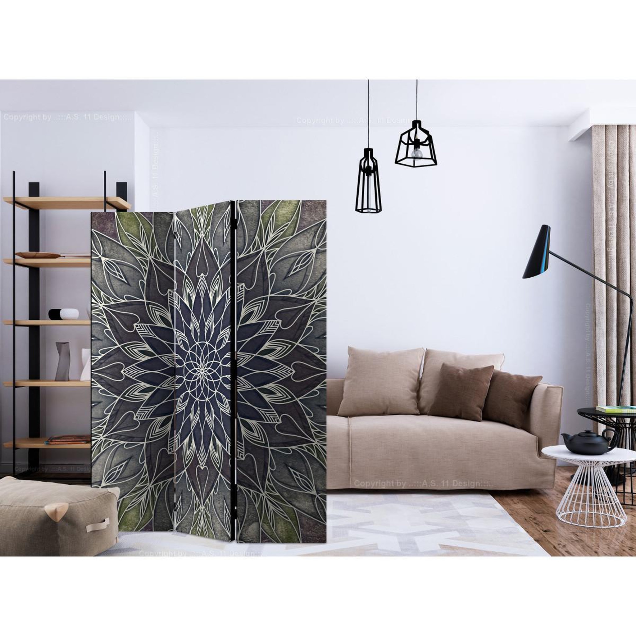 Voir la diapositive 2 : Paris Prix Paravent 3 volets  imperial pattern  135x172cm