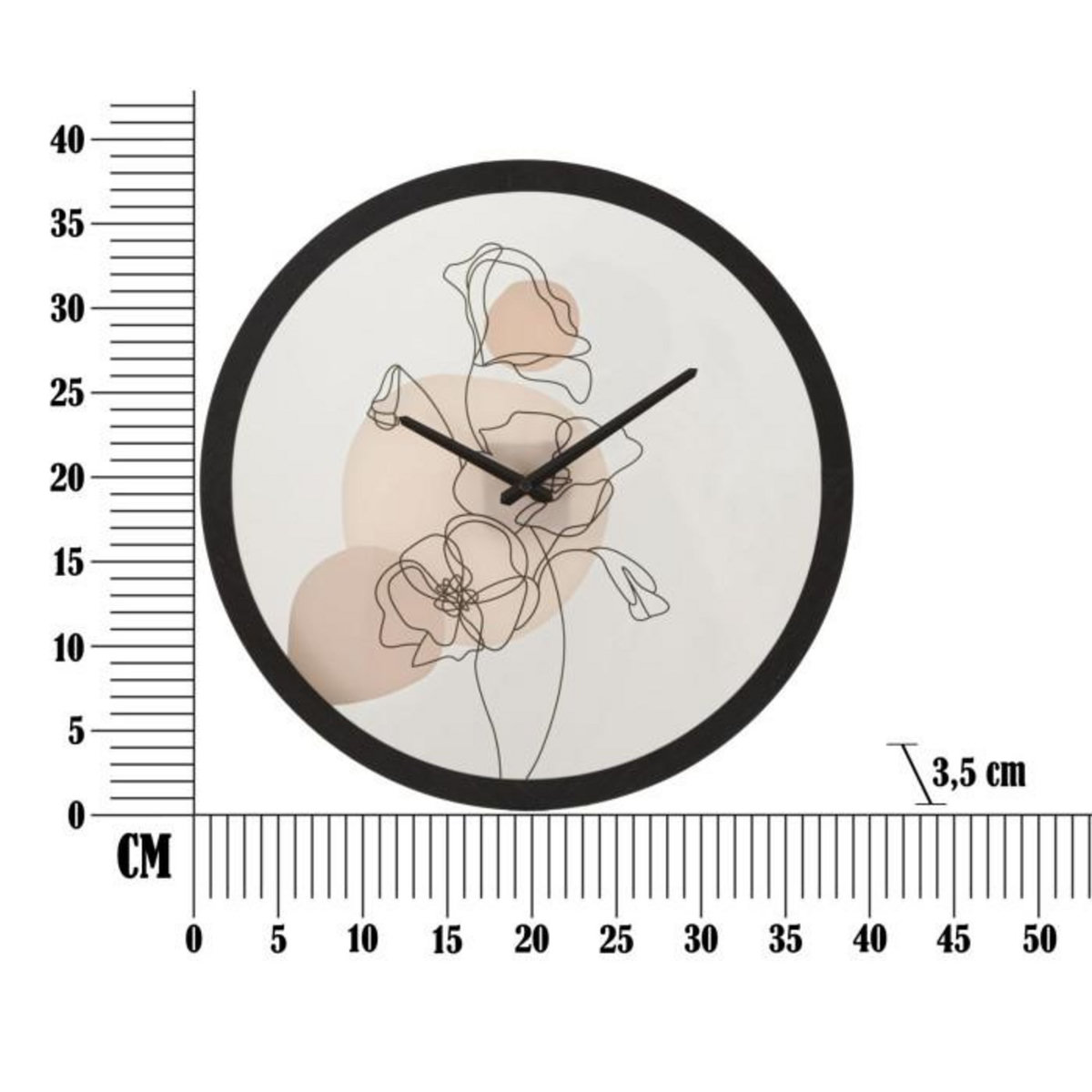 Paris Prix Horloge Murale en Verre  Fleurs  40cm Multicolore