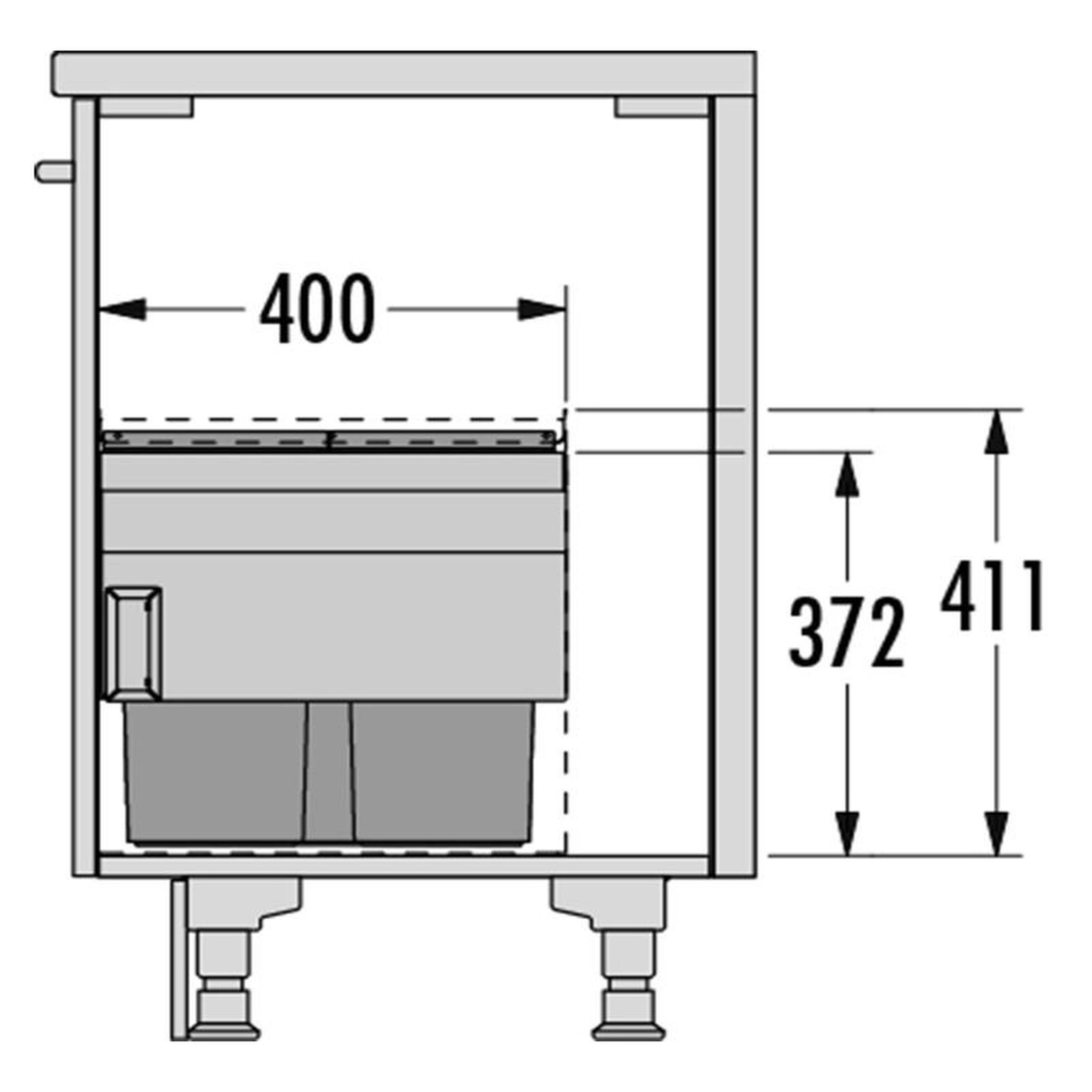 Voir la diapositive 4 : HAILO Poubelle encastrable 54l 3 bacs (28+13+13) as cargo aqua 900