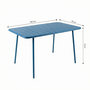 Voir la diapositive 3 : CONCEPT USINE Table de jardin 4 à 6 places 120cm bleu BERGAME