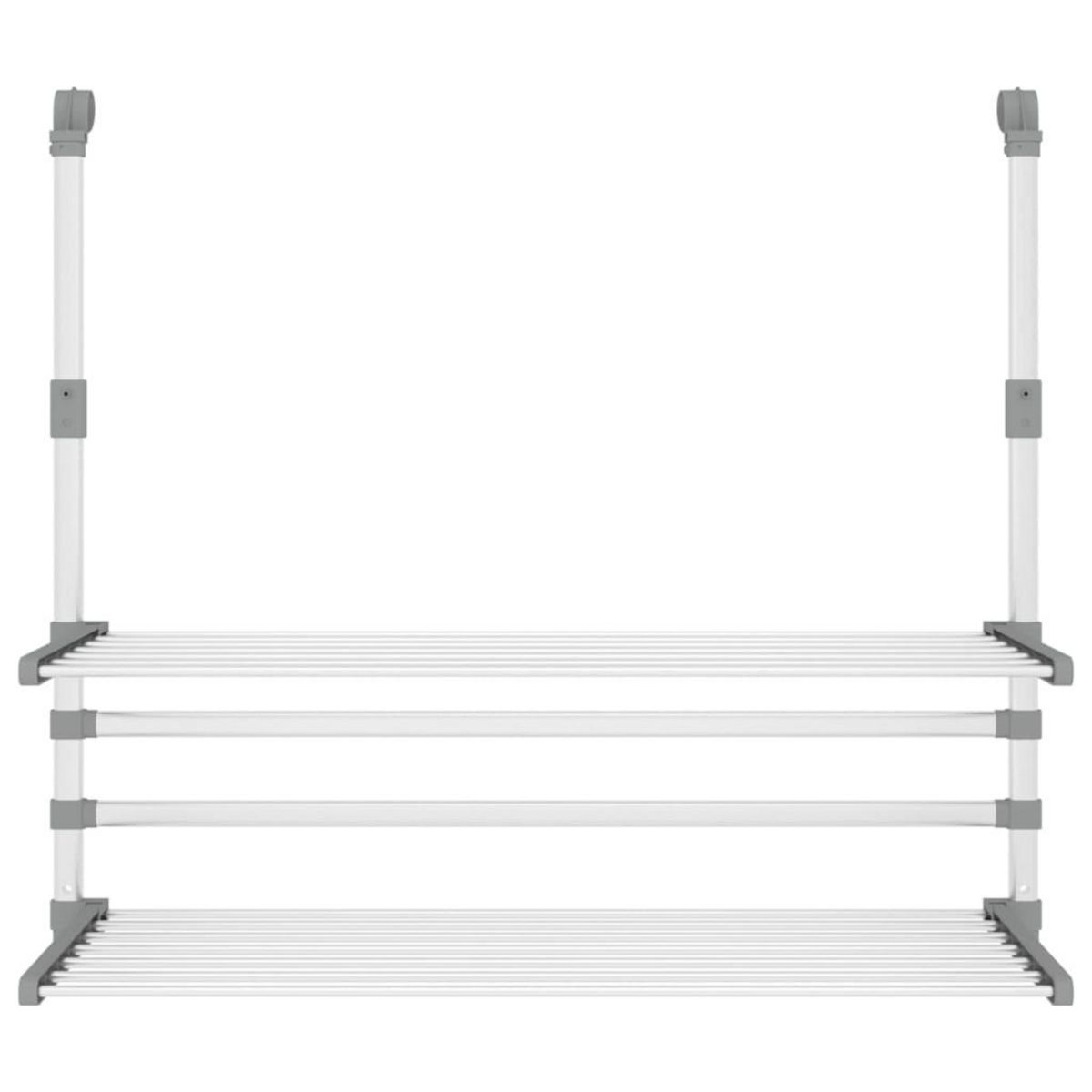 VIDAXL Sechoir a linge pour balcon 89x25x(60-95) cm aluminium