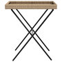 Voir la diapositive 5 : VIDAXL Table a plateau pliable beige 65x40x75 cm resine tressee