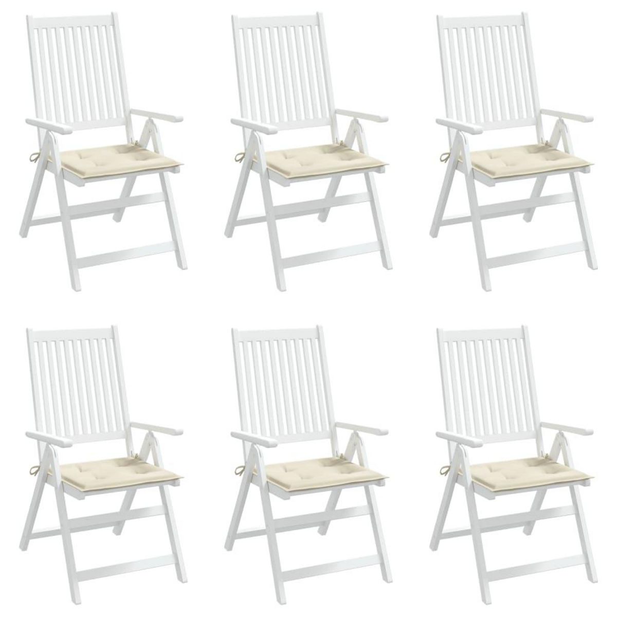 VIDAXL Coussins de chaise jardin lot de 6 creme 40x40x3cm tissu oxford
