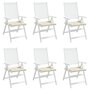 Voir la diapositive 4 : VIDAXL Coussins de chaise jardin lot de 6 creme 40x40x3cm tissu oxford
