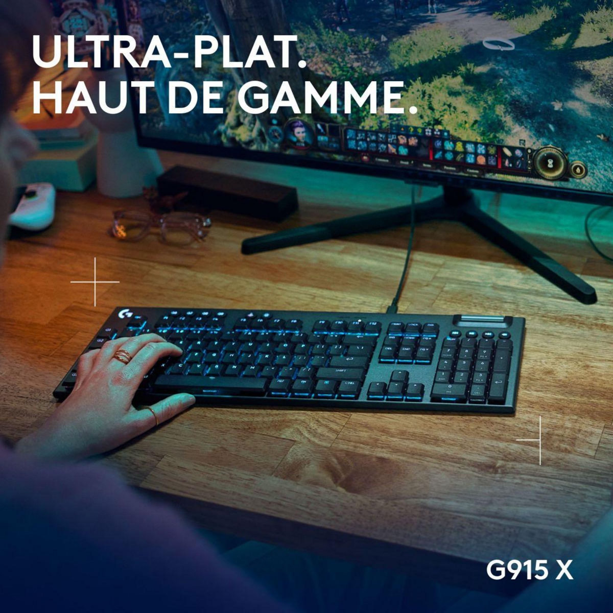 Logitech Clavier gamer G915 X Tactile Noir