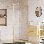 VIDAXL Paroi de douche avec verre ESG transparent dore 100x195 cm
