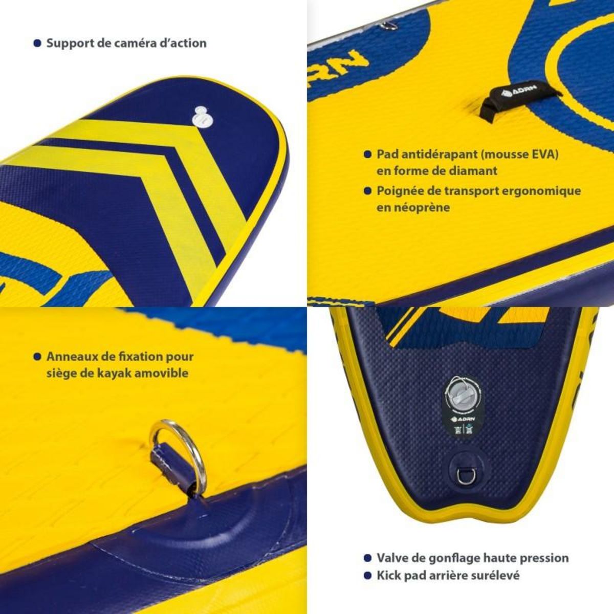 ADRENALIN Paddle Gonflable PLAYER 9'8 32'' 5'' (299x81x12,7cm) avec Pompe, Pagaie, Leash et Sac de transport