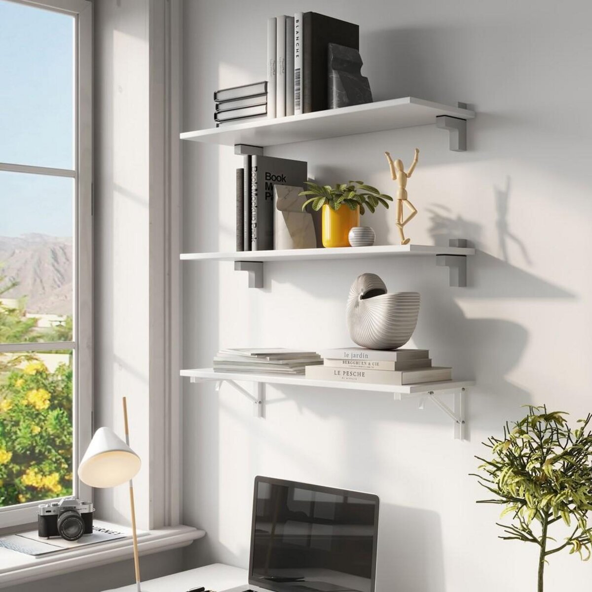 EMUCA SRL Kit de 7 tringles à pantalon et cadre coulissant Hack pour armoires- fermeture souple- module 600mm- Gris pierre