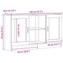 Voir la diapositive 6 : VIDAXL Buffet vieux bois 120x30,5x70 cm bois d'ingenierie