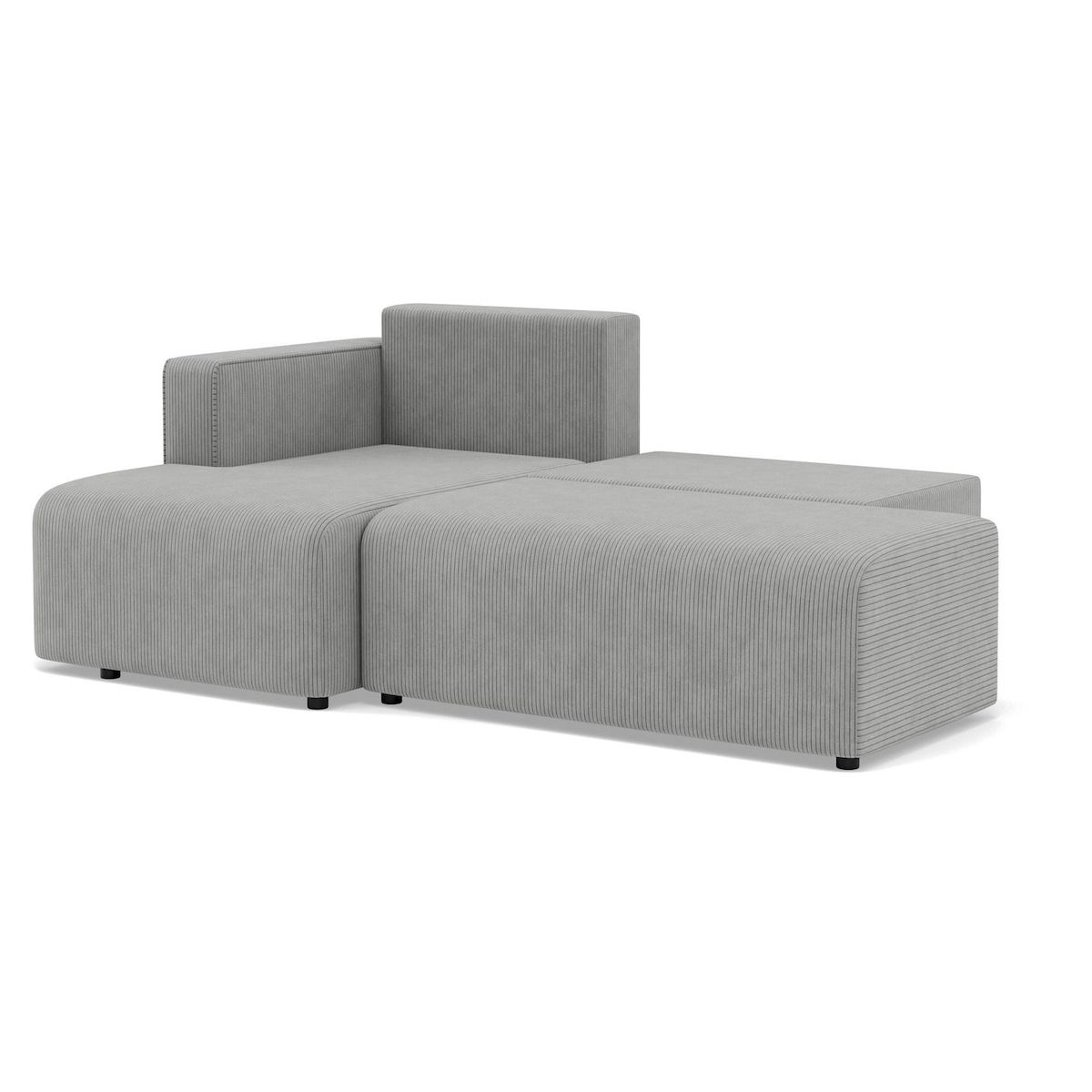 BEST MOBILIER Topaze - canapé d'angle gauche 4 places convertible avec coffre en velours côtelé