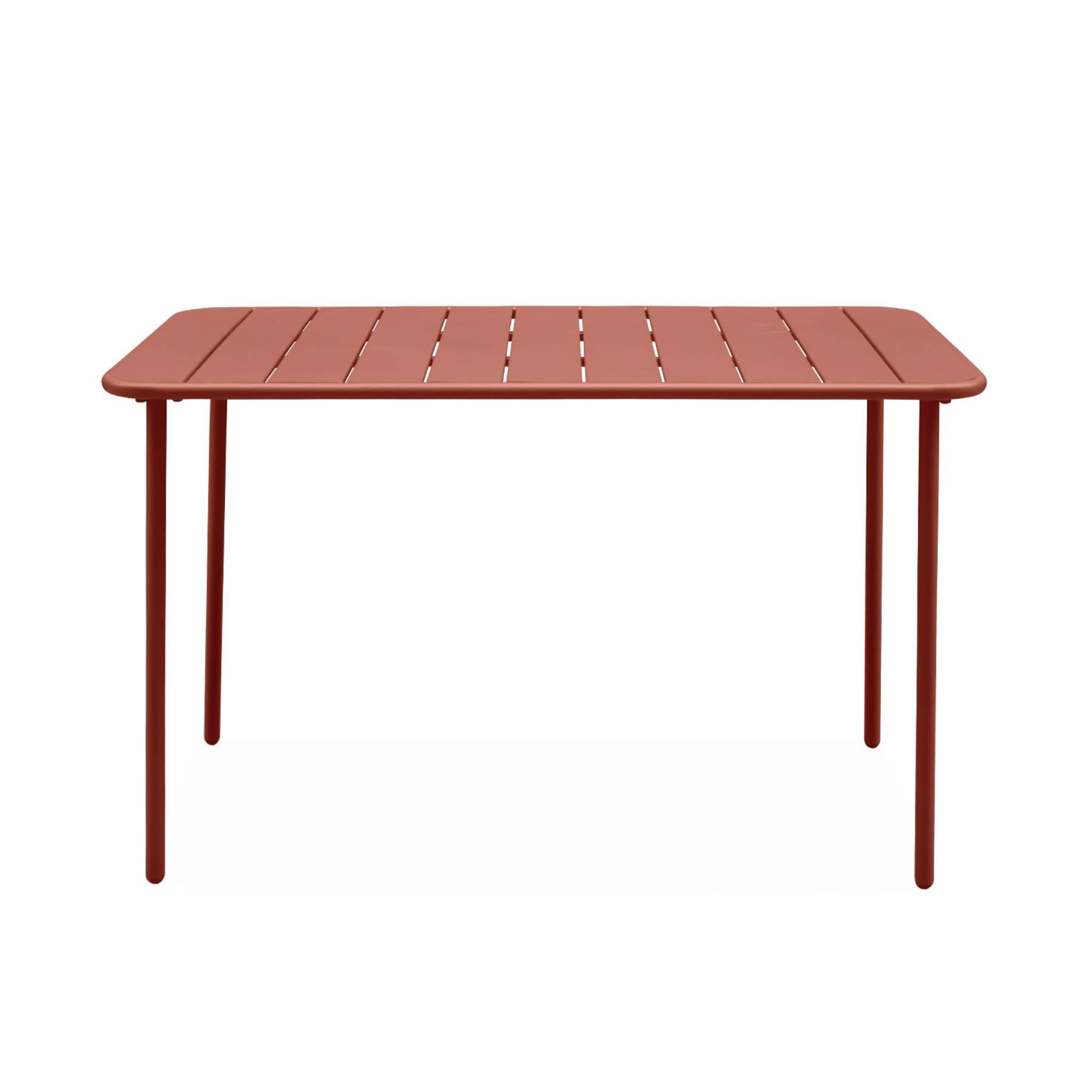 Voir la diapositive 5 : SWEEEK Table de jardin métal 4 places, Amelia L 120 x 70 x 72,5cm