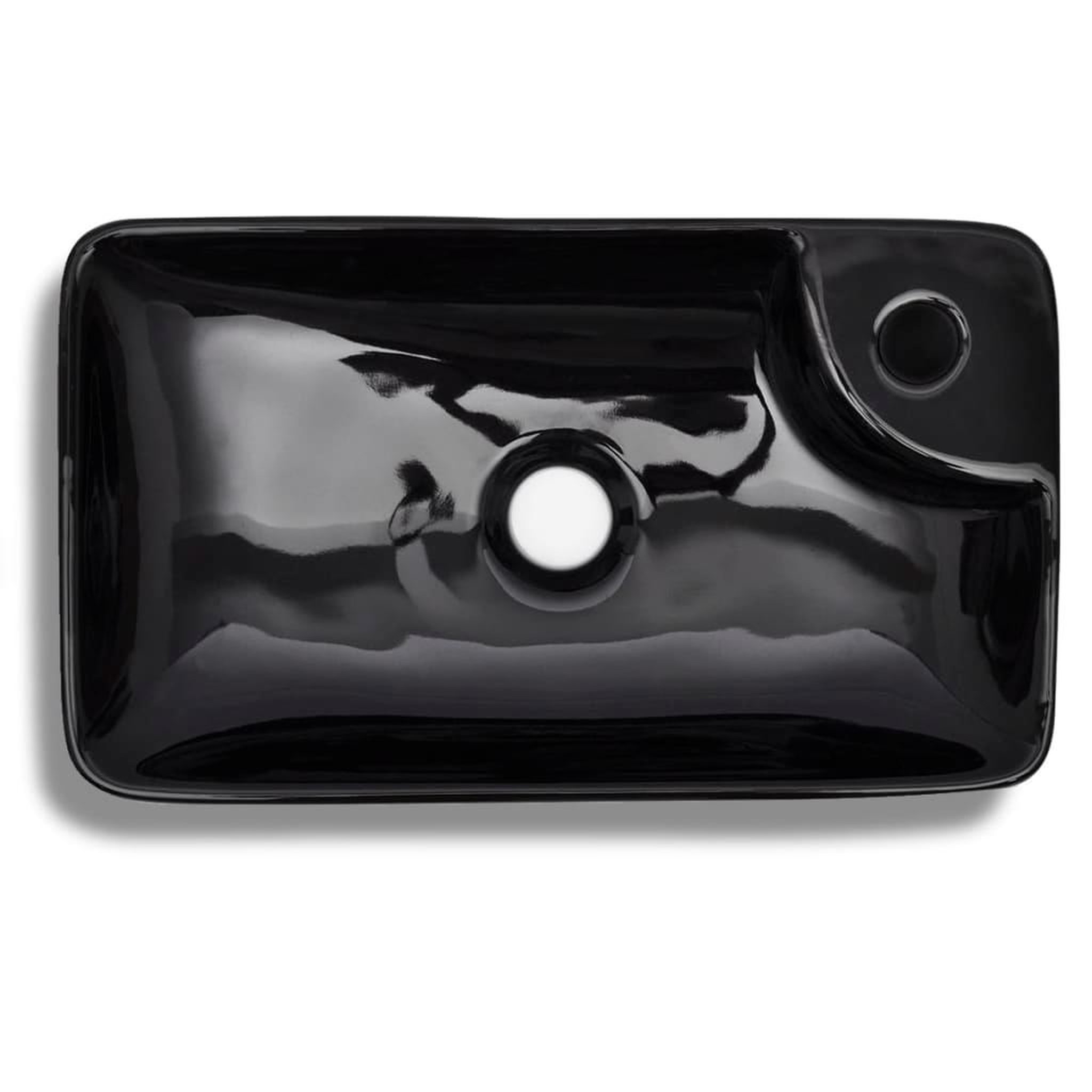 Voir la diapositive 4 : VIDAXL Vasque a trou pour robinet ceramique Noir pour salle de bain