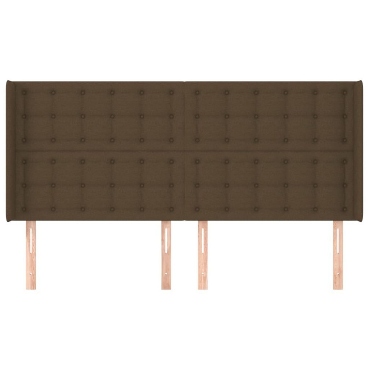 VIDAXL Tete de lit avec oreilles Marron fonce 183x16x118/128 cm Tissu