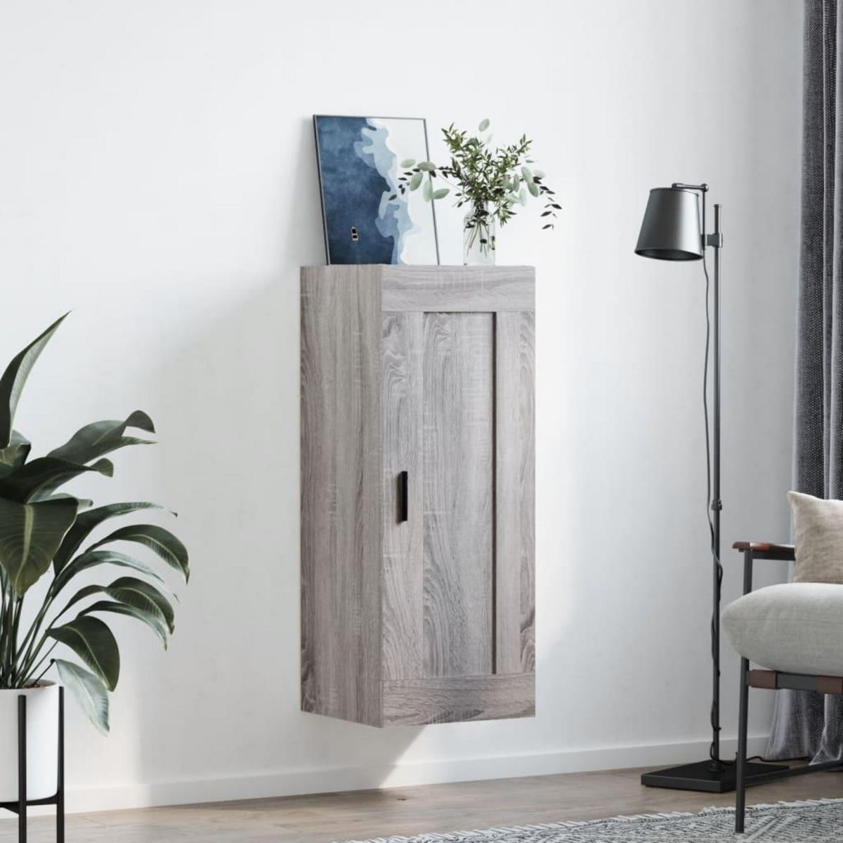 VIDAXL Armoire murale sonoma gris 34,5x34x90 cm bois d'ingenierie