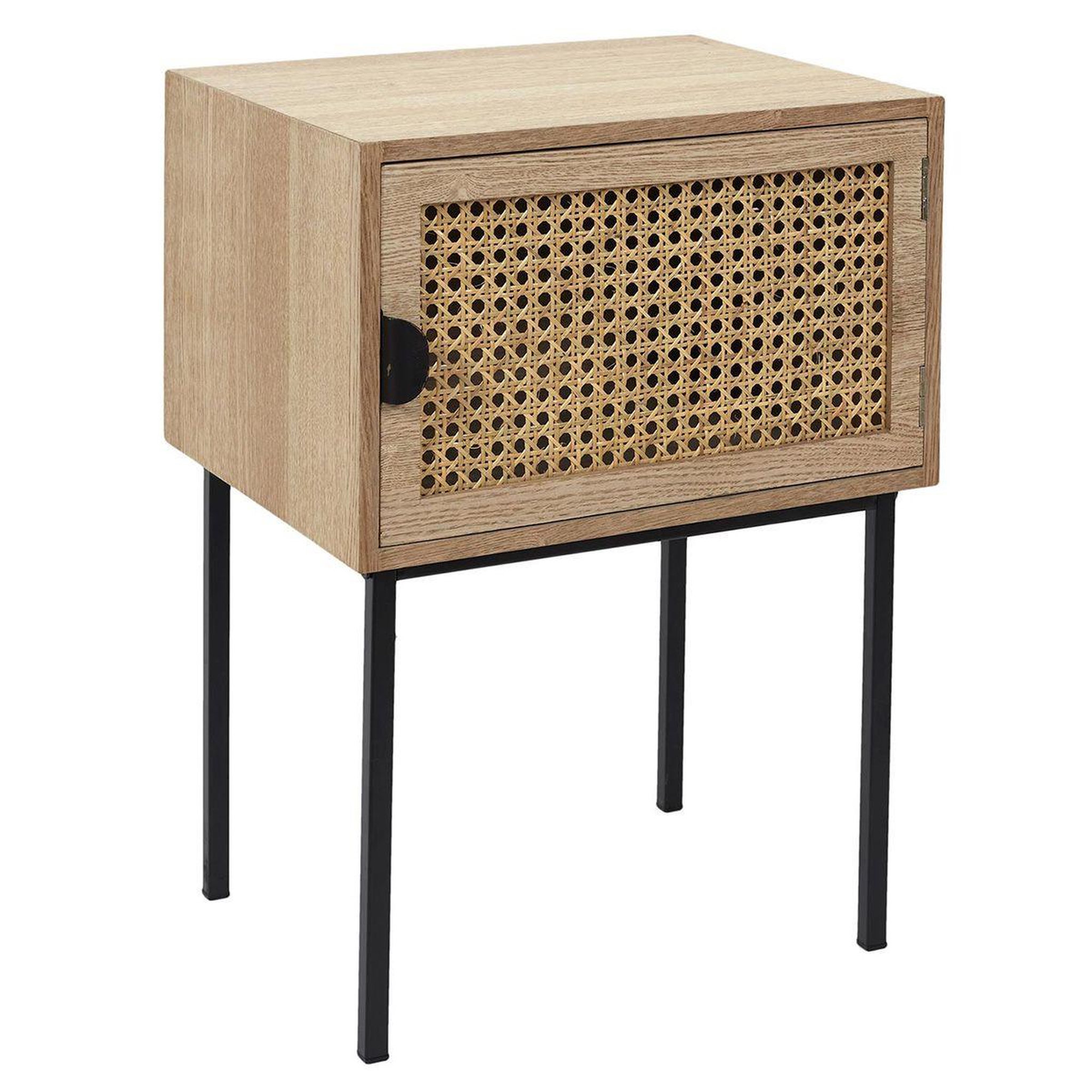 The Home Deco Factory Table de chevet en bois 1 porte  bessie  55cm naturel
