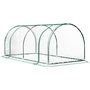 Voir la diapositive 1 : OUTSUNNY Serre de jardin tunnel serre à tomates dim. 2L x 1l x 0,8H m 2 portes zippées bâche PVC transparent acier époxy vert