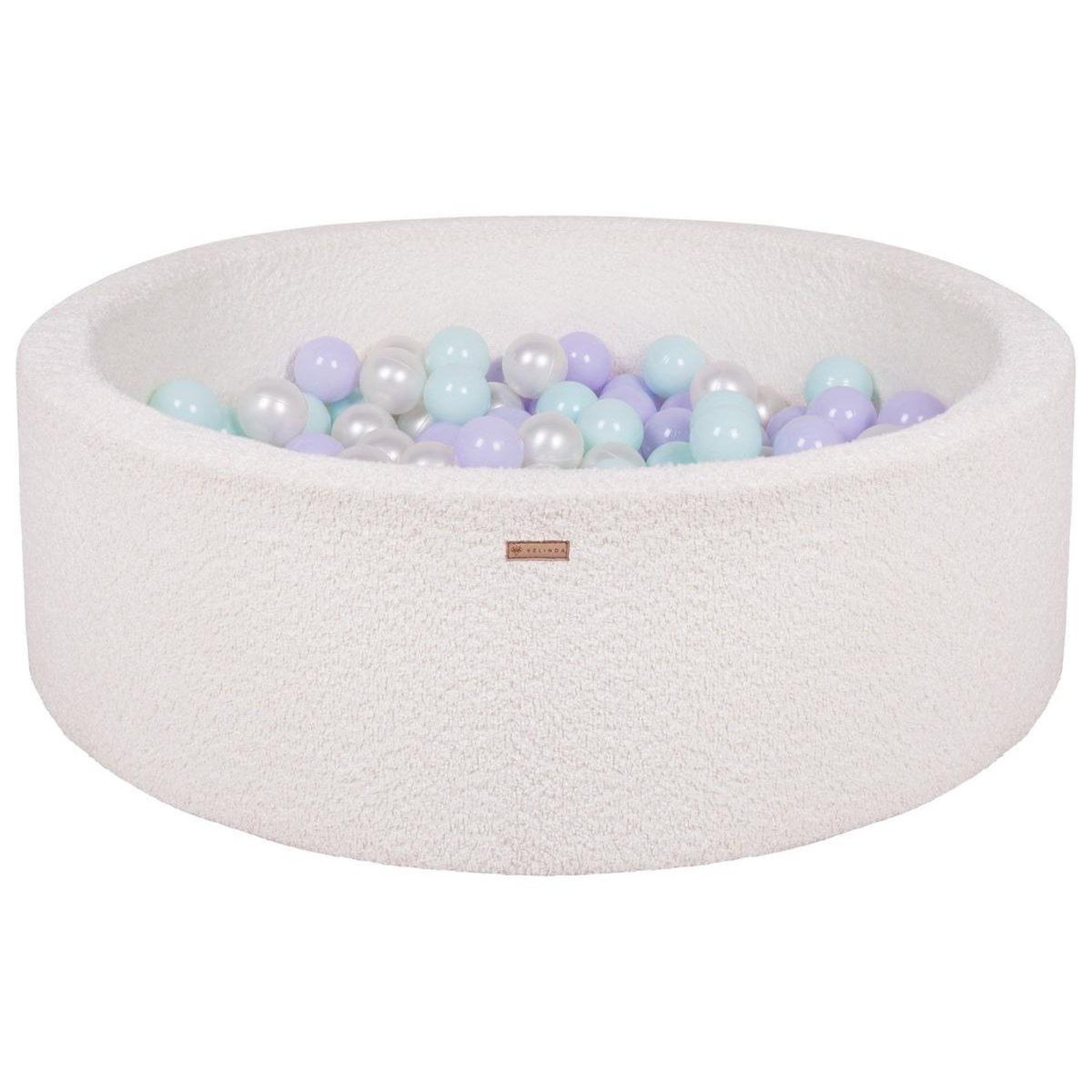 VELINDA Piscine à balles en boucle + 200 balles — crème/perle, violet, Menthe
