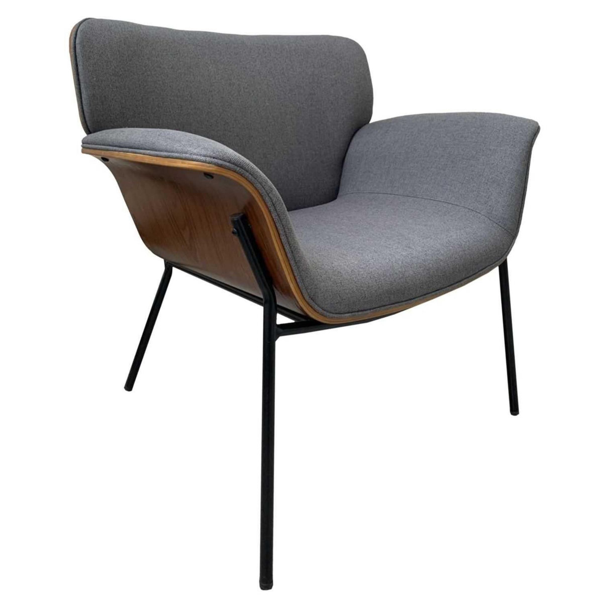 The Home Deco Factory Fauteuil de salon vintage Rjukan - Gris