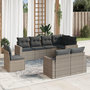 Voir la diapositive 1 : VIDAXL Salon de jardin 8 pcs avec coussins gris resine tressee