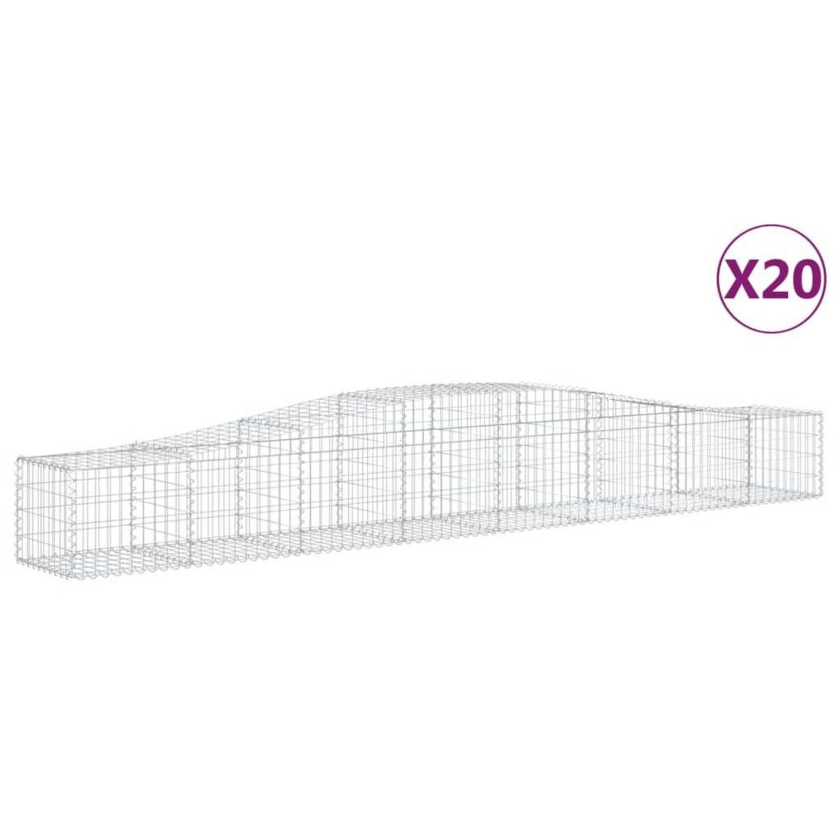 VIDAXL Paniers a gabions arques 20 pcs 400x50x40/60 cm Fer galvanise