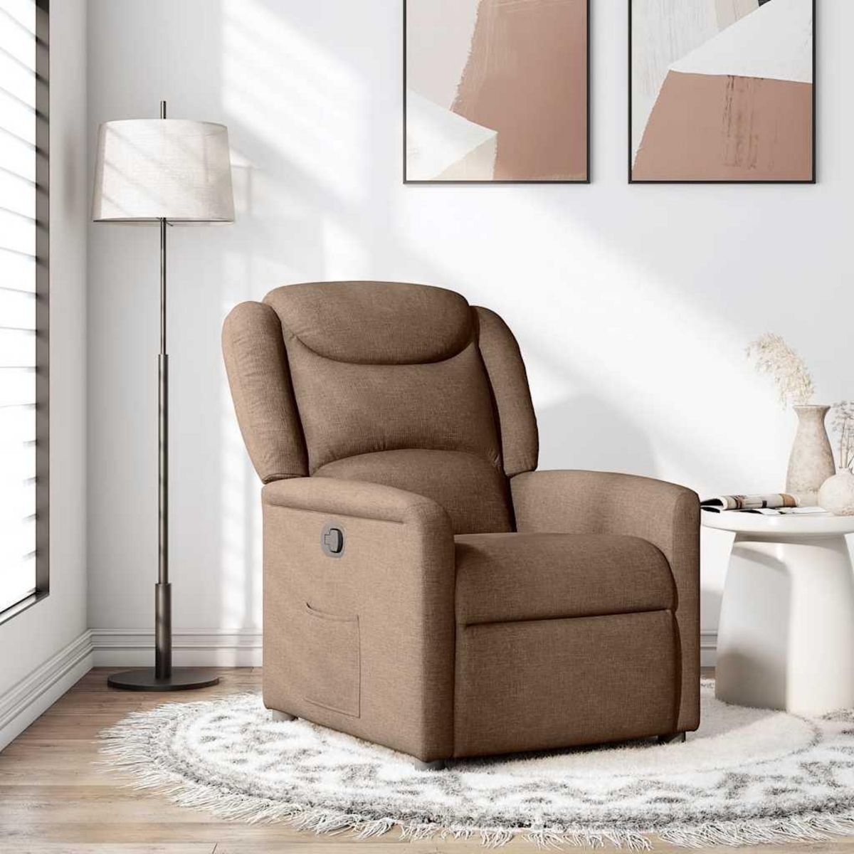 VIDAXL Fauteuil inclinable Marron Tissu