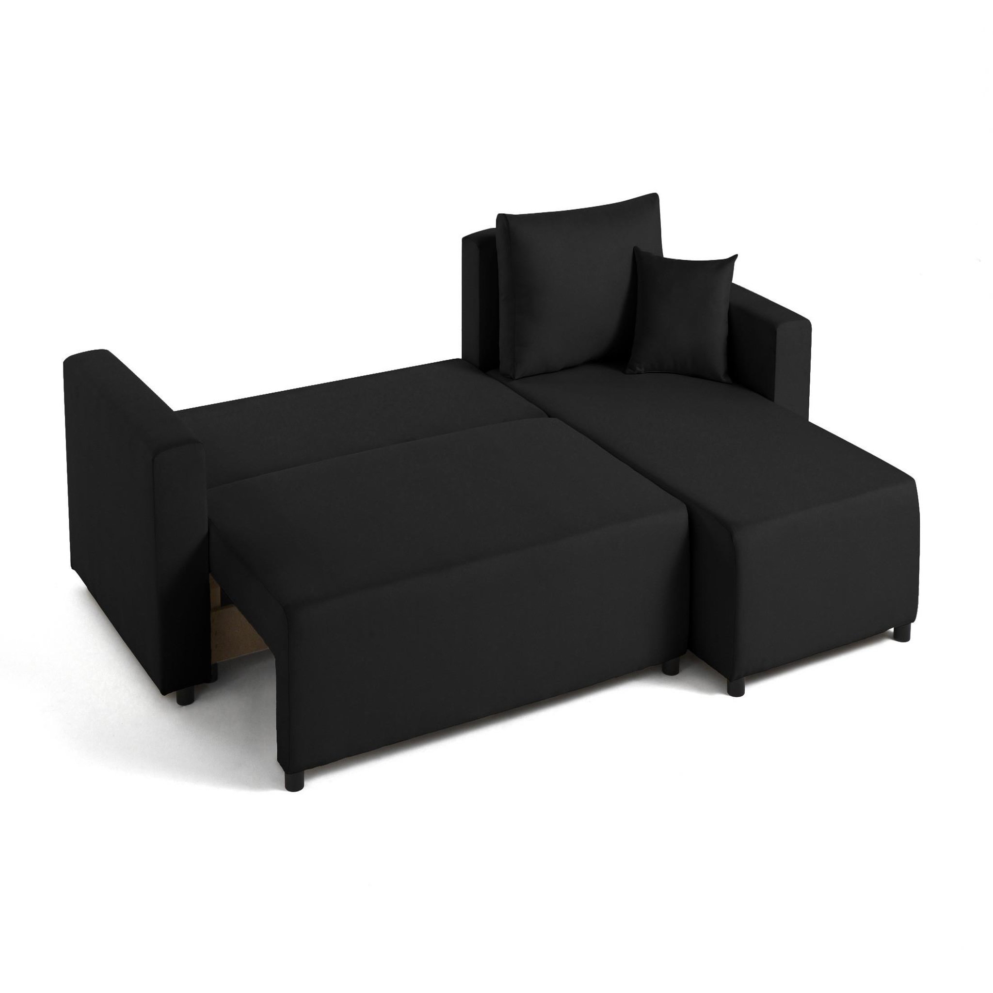 Voir la diapositive 2 : BEST MOBILIER Regala - canapé d'angle réversible - 4 places - convertible avec coffre - en tissu