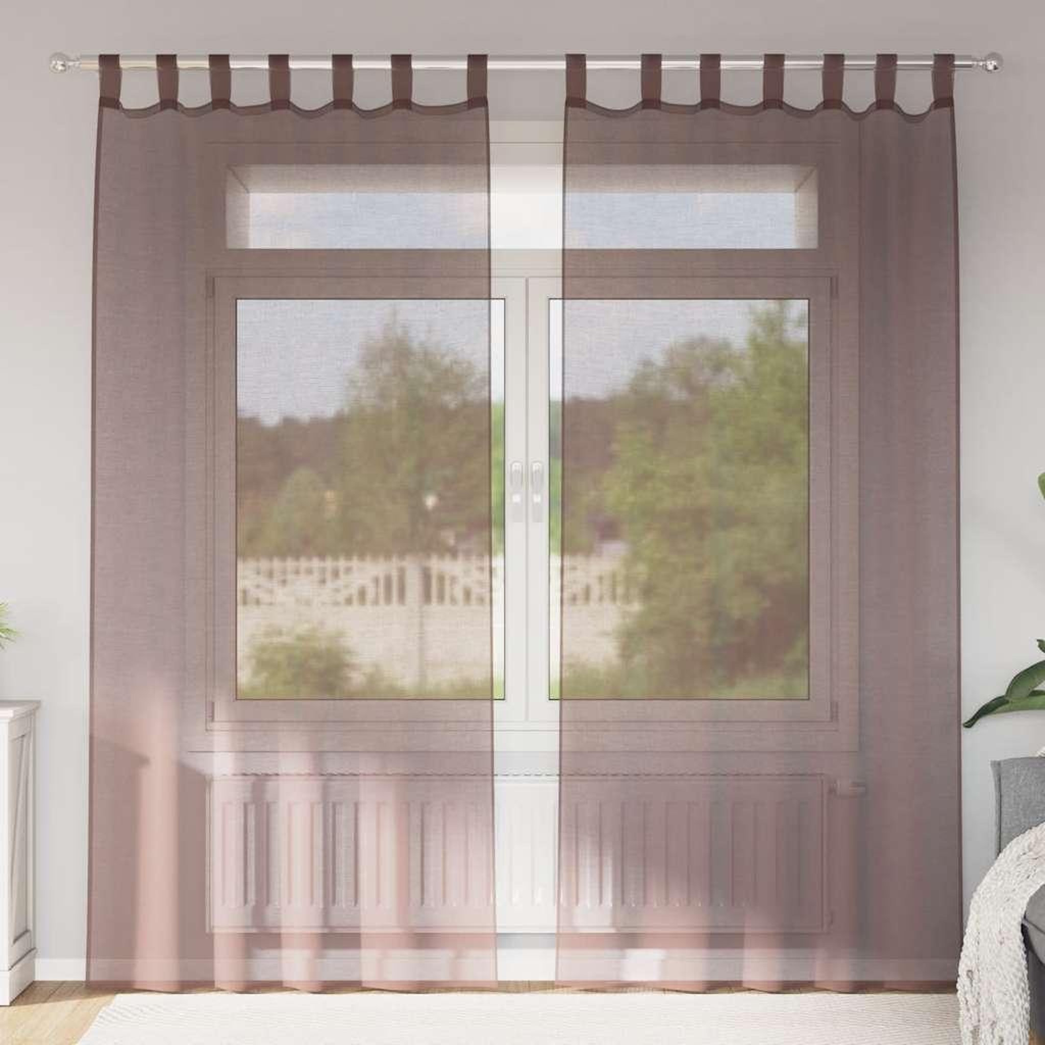 VIDAXL Rideaux en voile avec passe-tringles 2 pcs marron