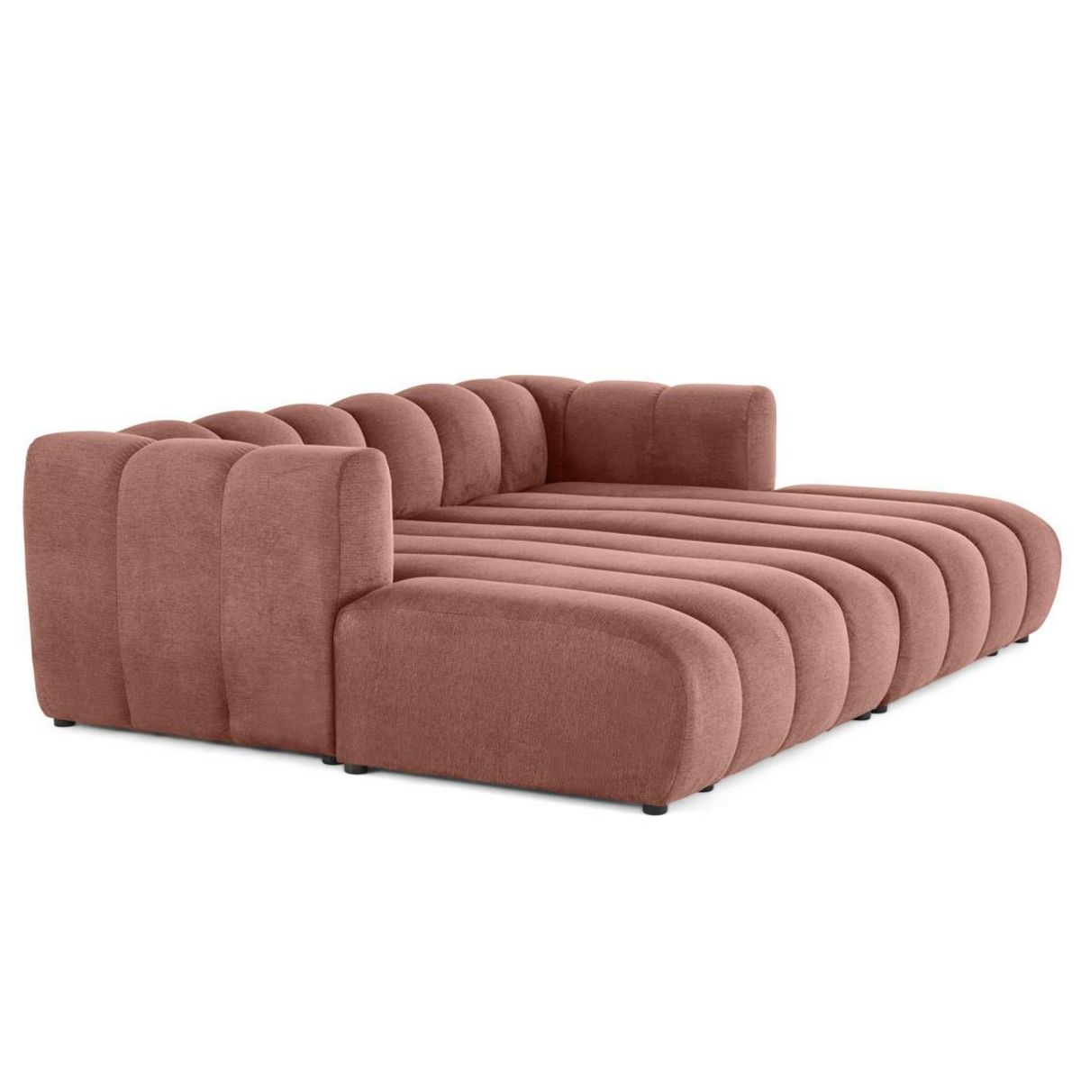 LISA DESIGN Debbie - canapé modulable droit 3 places avec double méridienne - assise profonde - en tissu texturé