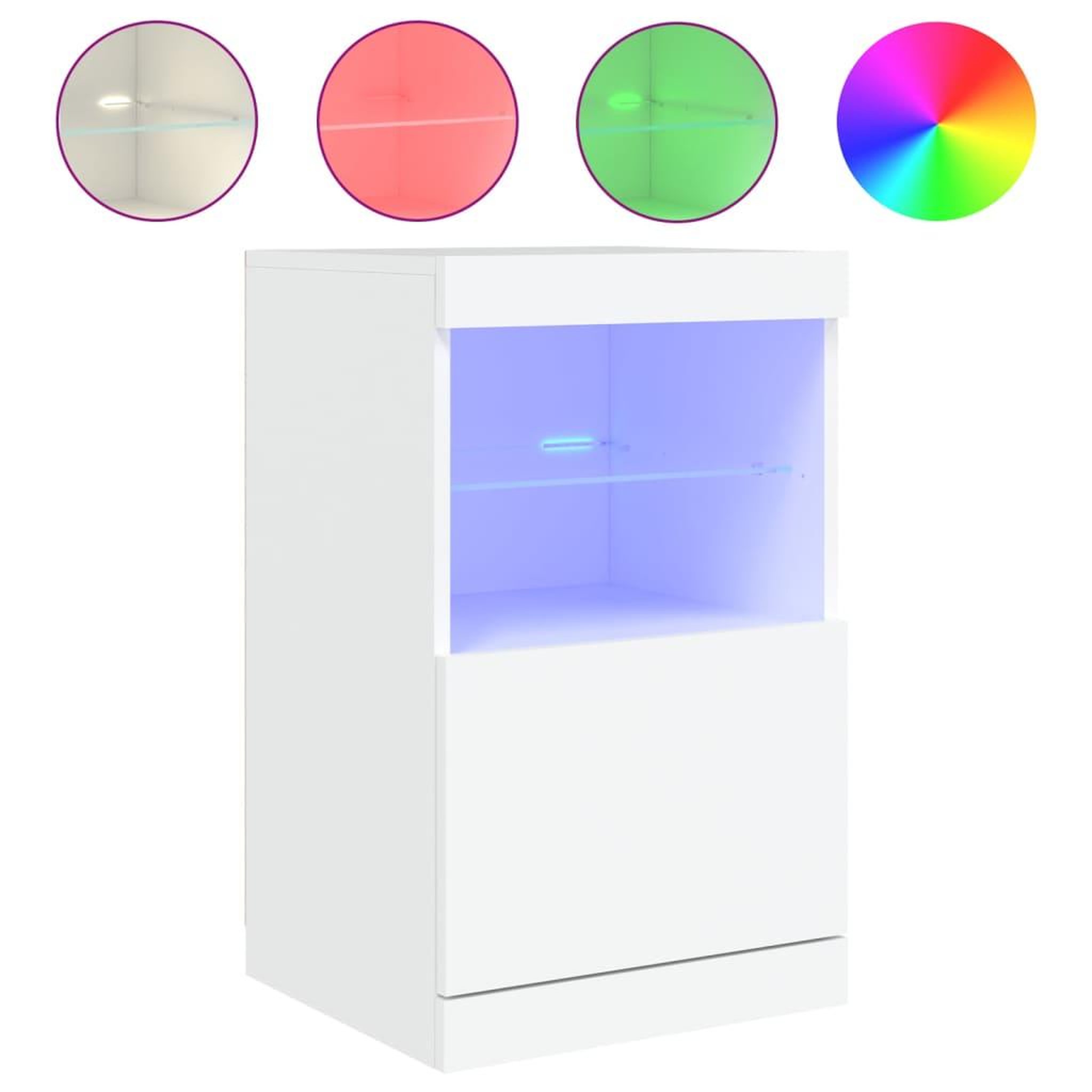 Voir la diapositive 2 : VIDAXL Buffet avec lumieres LED blanc 41x37x67 cm
