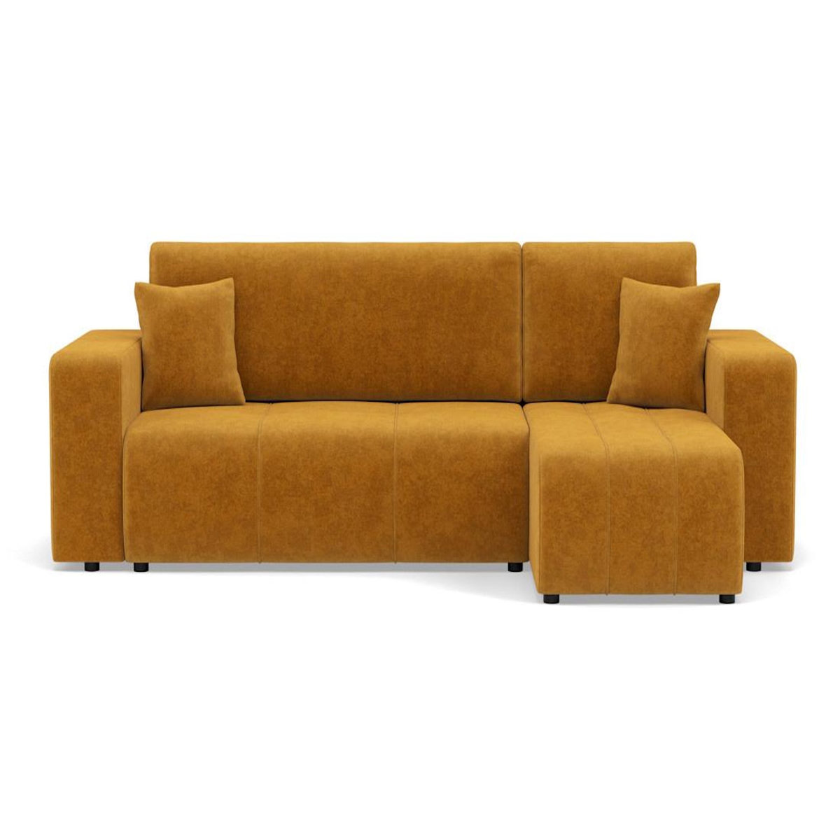 BEST MOBILIER Nicole - canapé d'angle réversible 4 places convertible avec coffre en tissu