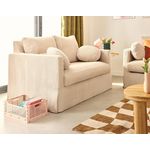 LISA DESIGN Serena - canapé droit déhoussable 2 places en velours côtelé. Coloris disponibles : Bleu