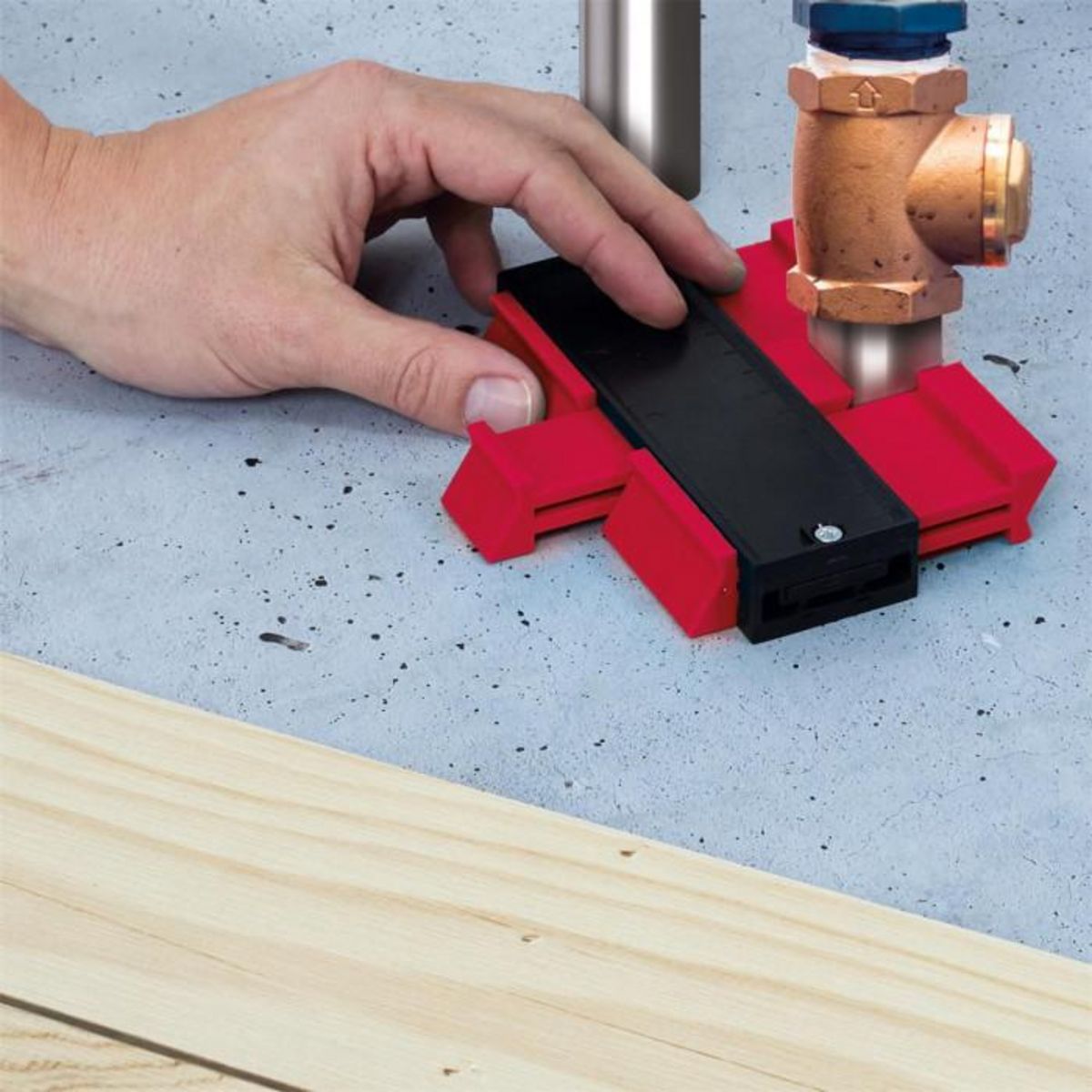 Paris Prix Copieur de Contour  Règle  14cm Noir & Rouge