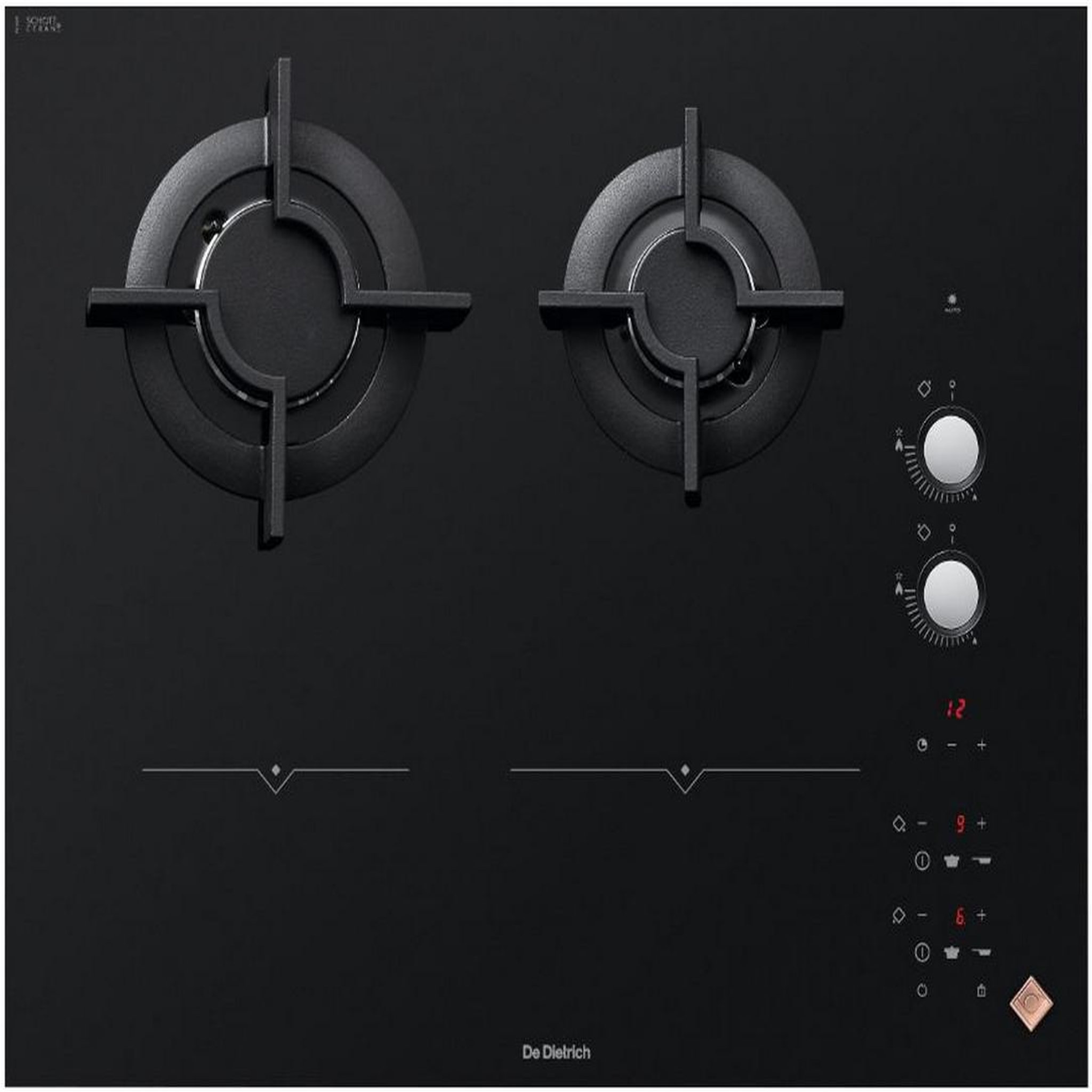 De Dietrich Table de cuisson mixte gaz et induction 65cm 4 feux noir - dpi7602bm