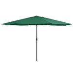VIDAXL Parasol de jardin avec mat en metal 390 cm vert
