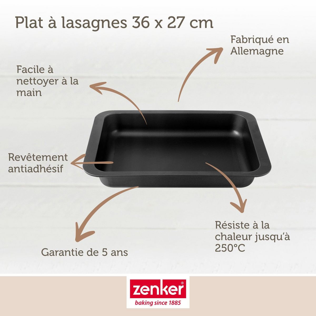 ZENKER Lot de 2 plats à lasagnes maison 36 x 27 cm Zenker Spécial Countries
