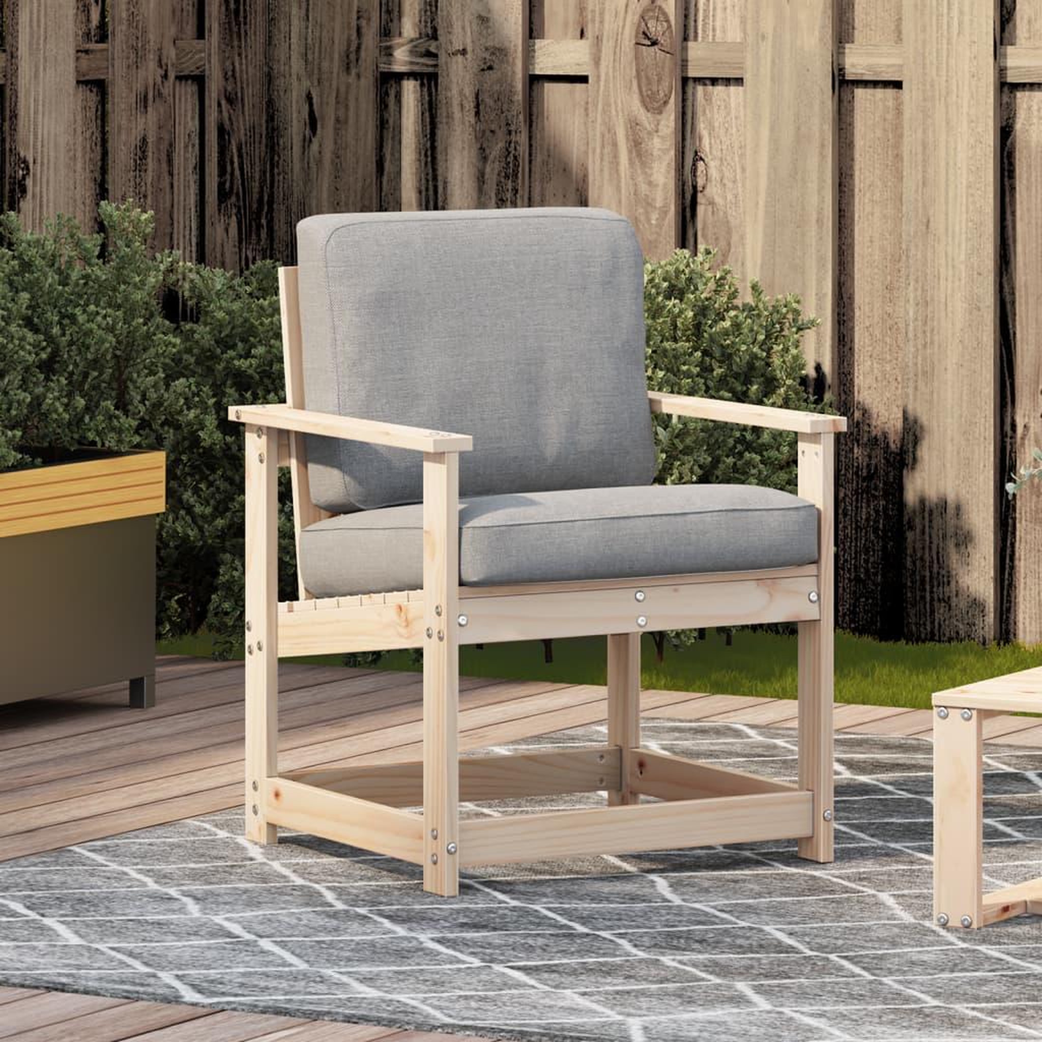 Voir la diapositive 3 : VIDAXL Chaise de jardin 62x56x77 cm bois de pin massif