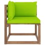 VIDAXL Canape d'angle palette de jardin avec coussins vert vif