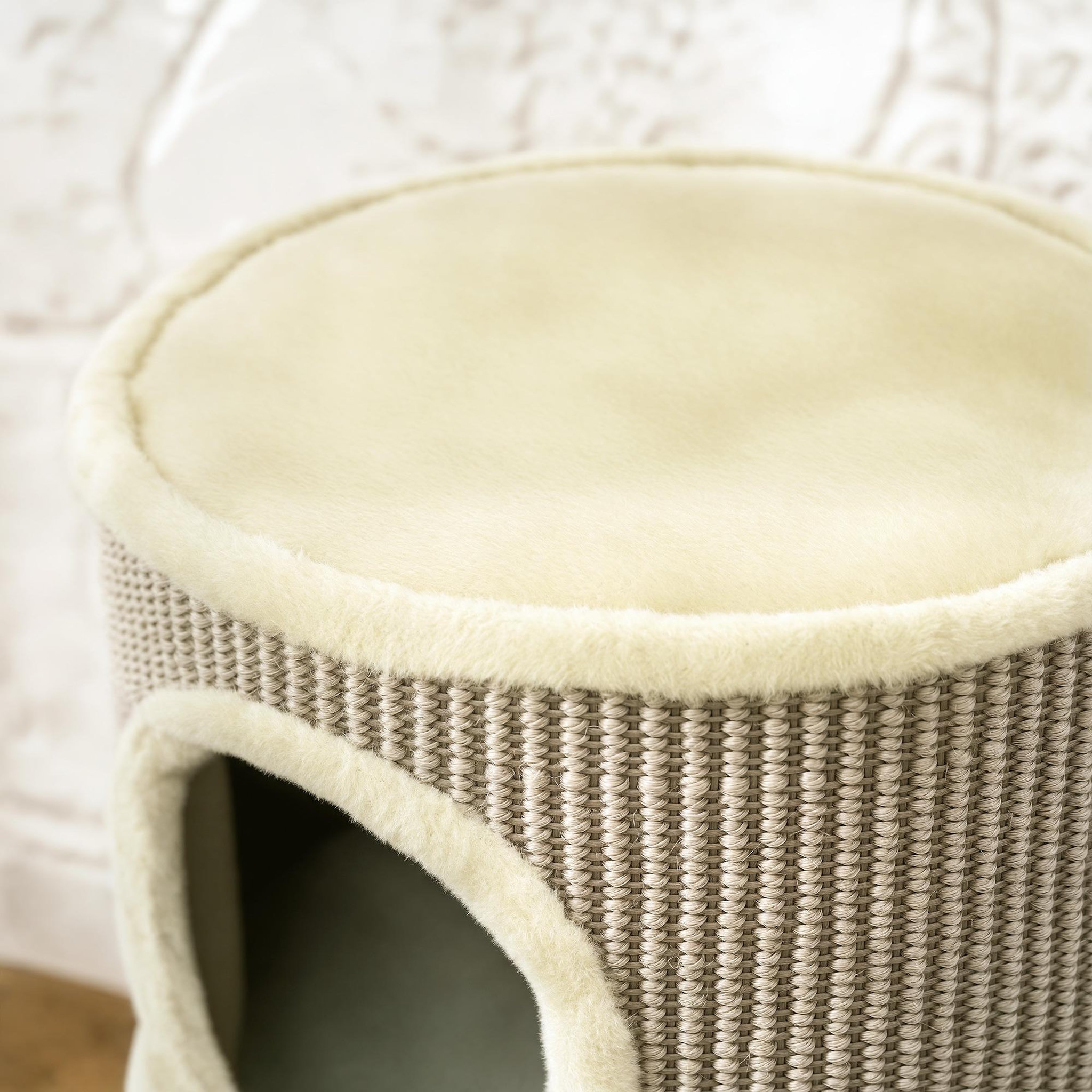 Voir la diapositive 6 : PAWHUT Arbre à chat cylindrique - tour à griffer pour chat - arbre à chat tour - tonneau griffoir - 2 niches + plateforme - sisal corde d'algues beige