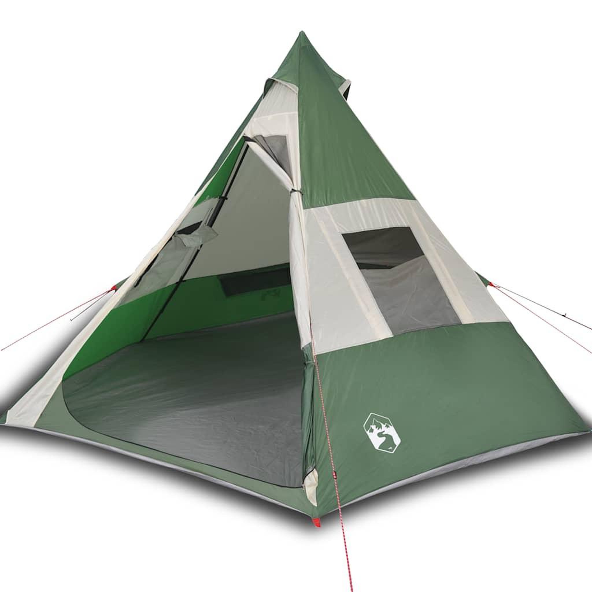 Voir la diapositive 2 : VIDAXL Tente de camping tipi 7 personnes vert impermeable