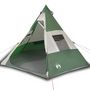 Voir la diapositive 2 : VIDAXL Tente de camping tipi 7 personnes vert impermeable