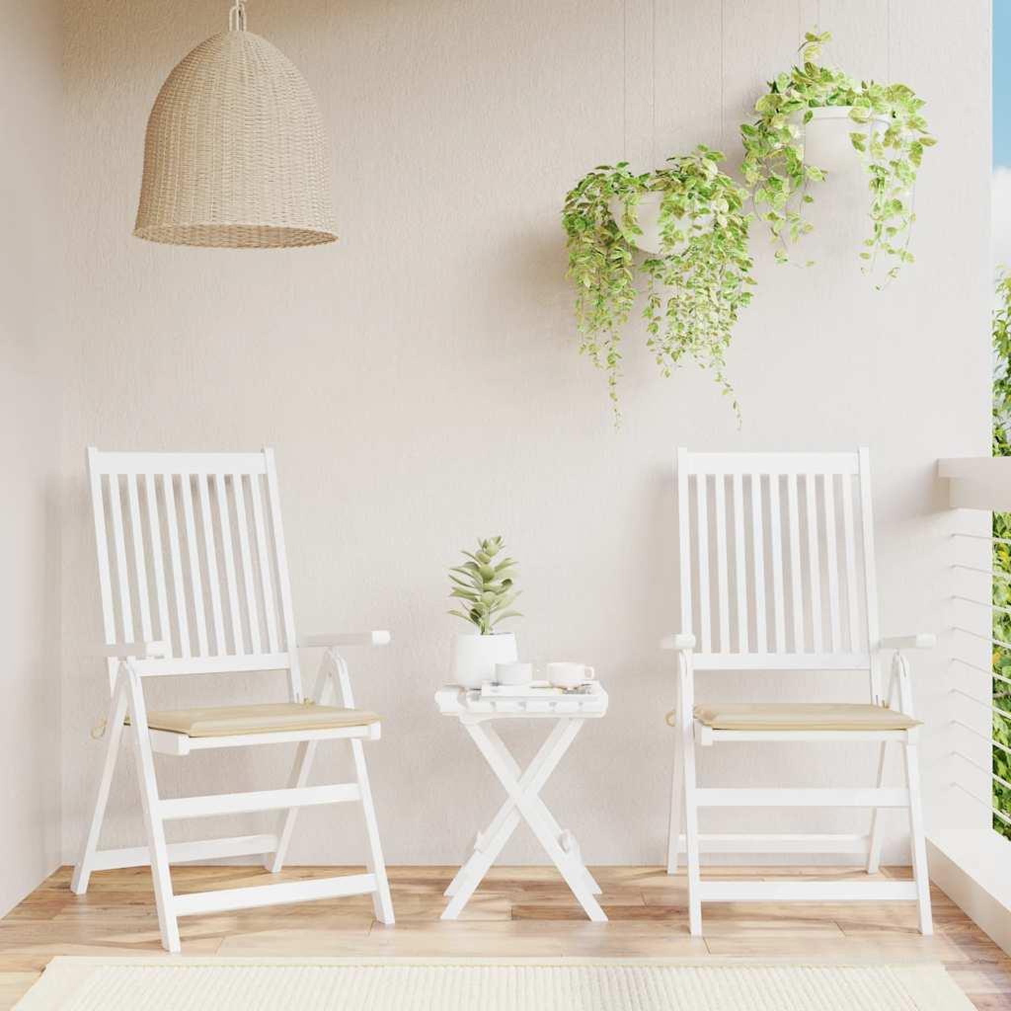 VIDAXL Coussins de chaise de jardin lot de 2 beige 50x50x3 cm