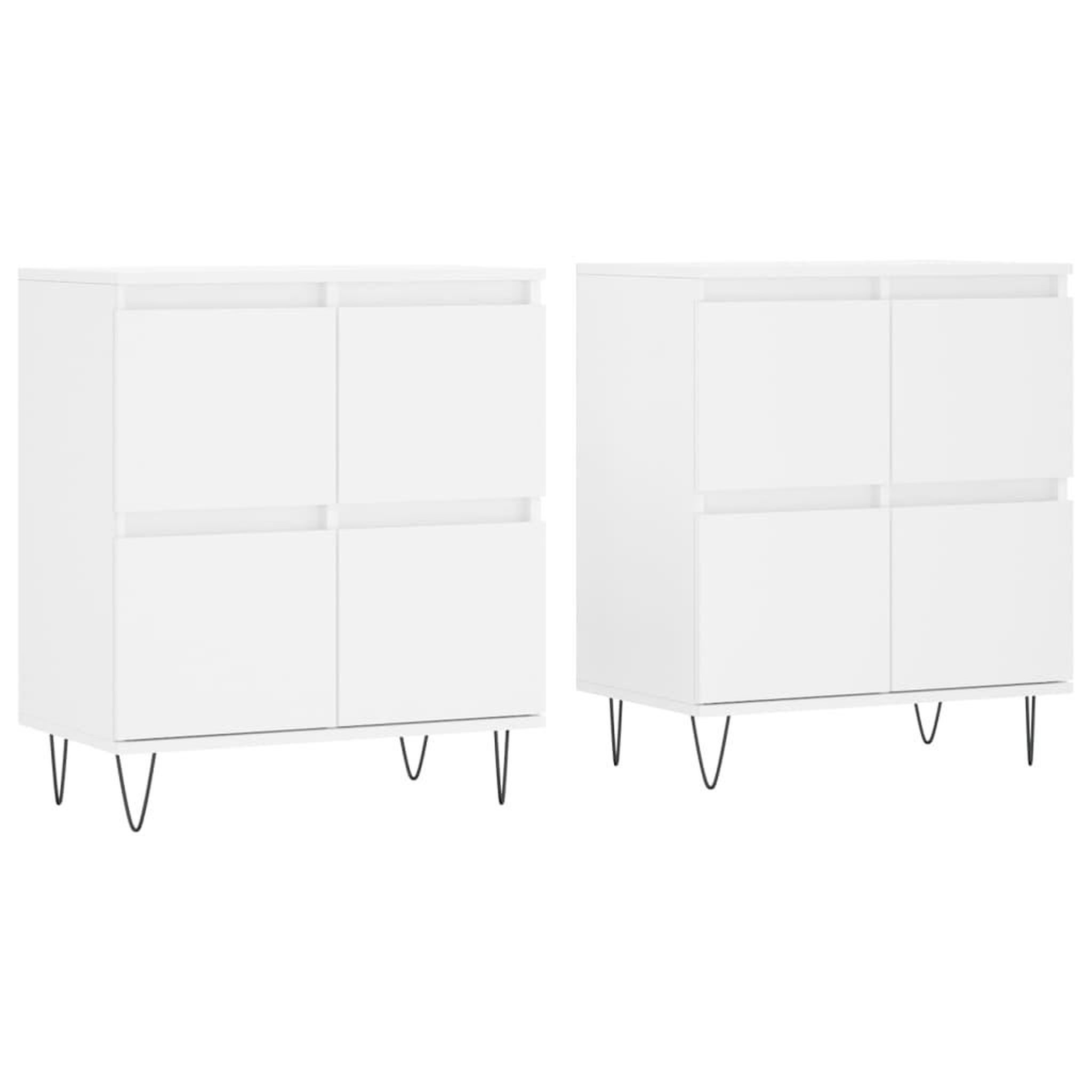 Voir la diapositive 2 : VIDAXL Buffets 2 pcs blanc bois d'ingenierie