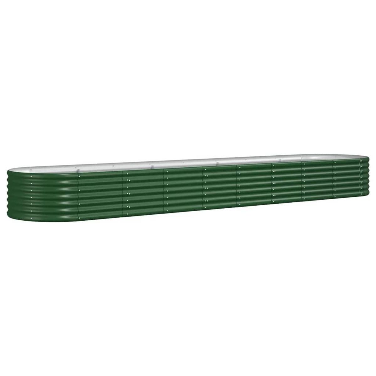 VIDAXL Lit sureleve de jardin Acier enduit de poudre 368x80x36 cm Vert
