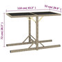 Voir la diapositive 6 : VIDAXL Table de jardin Beige 110x53x72 cm Verre et resine tressee