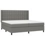 Voir la diapositive 3 : VIDAXL Sommier a lattes de lit avec matelas Gris fonce 200x200cm Tissu