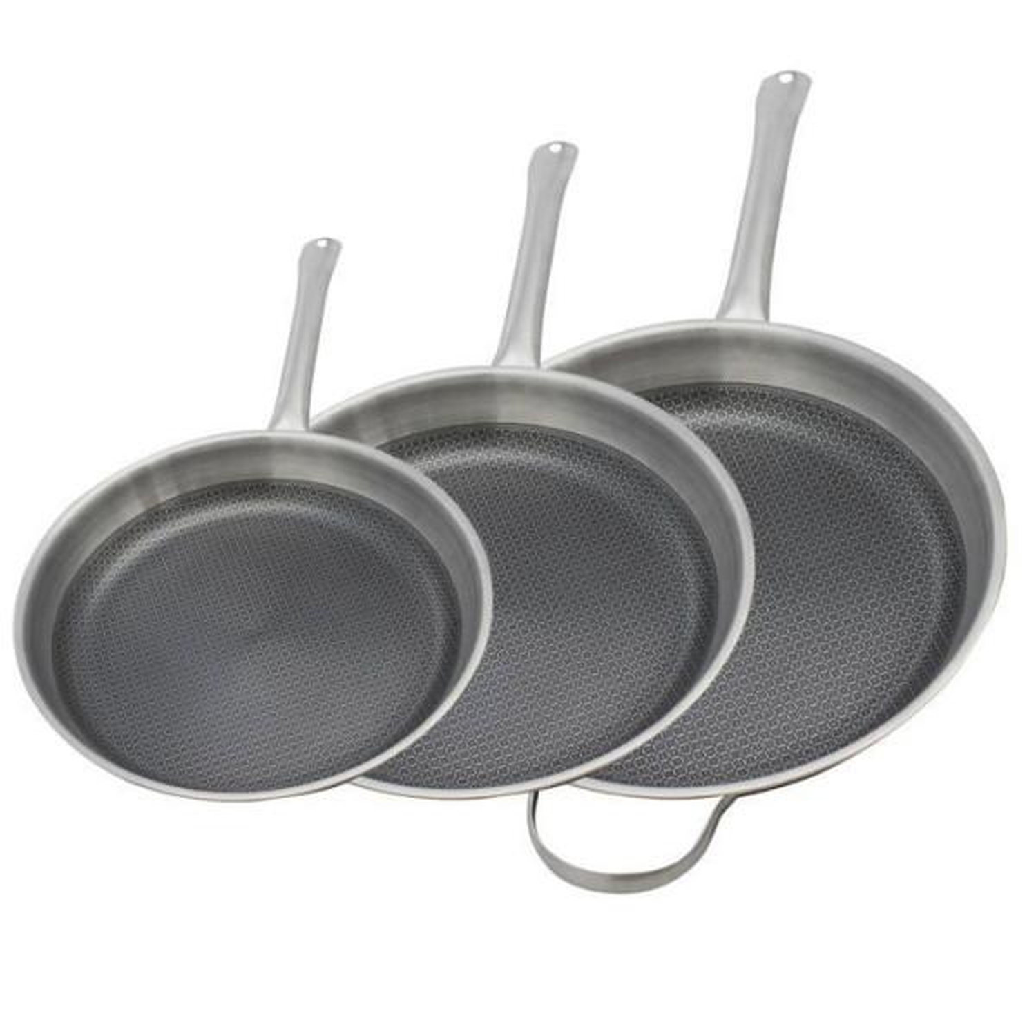Set de 3 poêles à induction ELO Relief Solutions Inox 1810 ELODUR® Select antiadhésives Ø 24 28 32 cm - vue 2